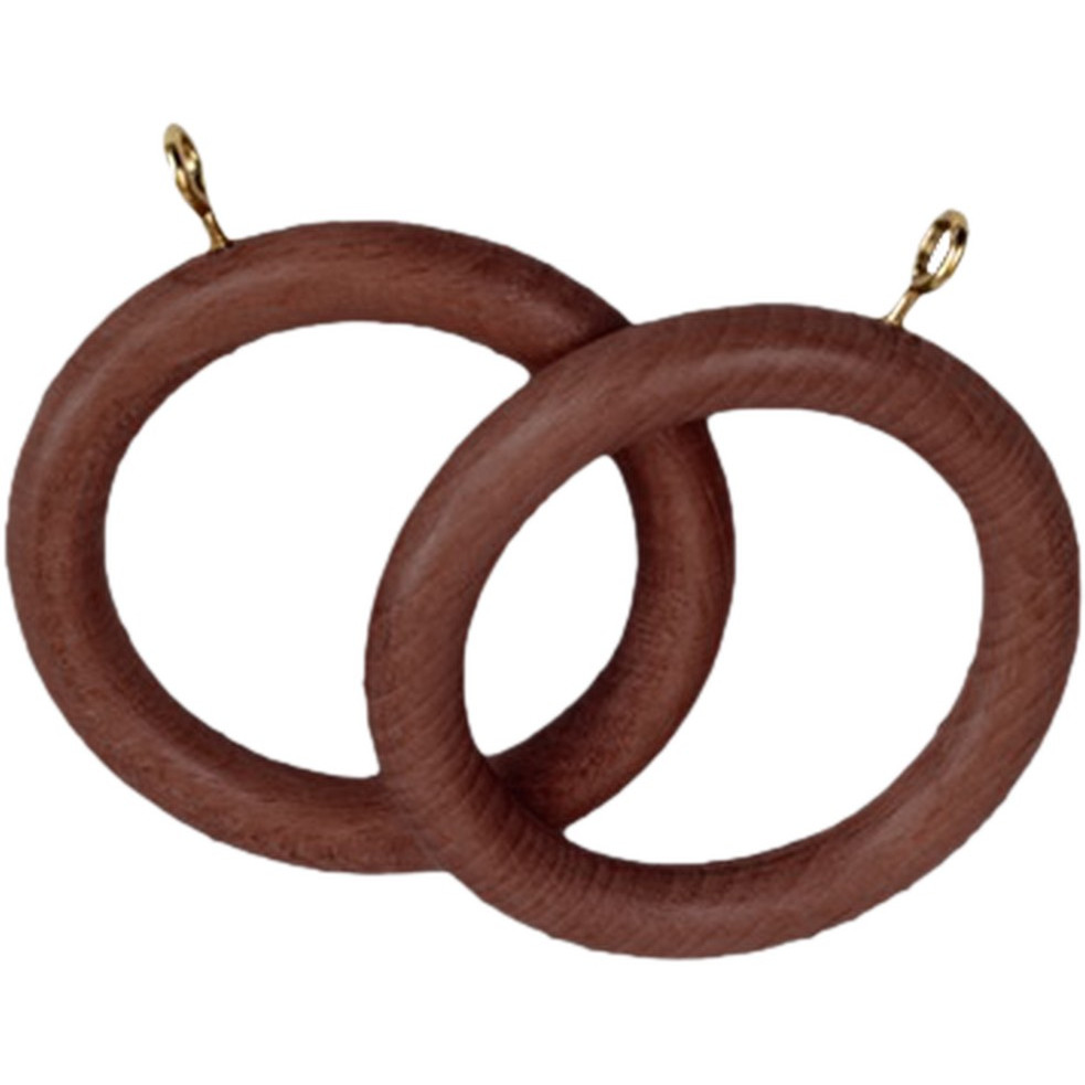 Centurion Wooden Curtain Rings, 28mm, Walnut