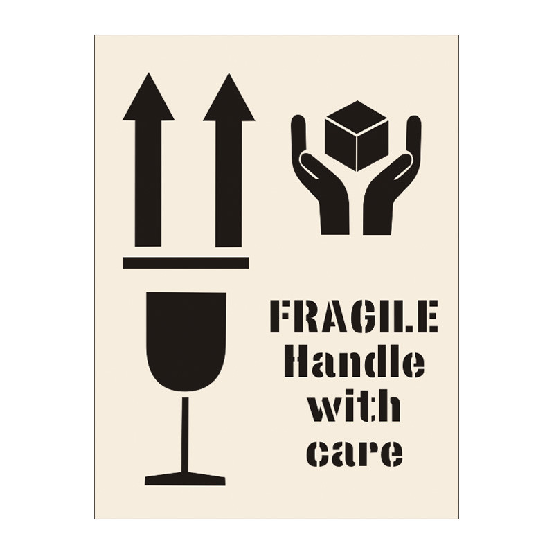 Centurion - 'fragile Handle With Care' Stencil (300mm X 400mm)