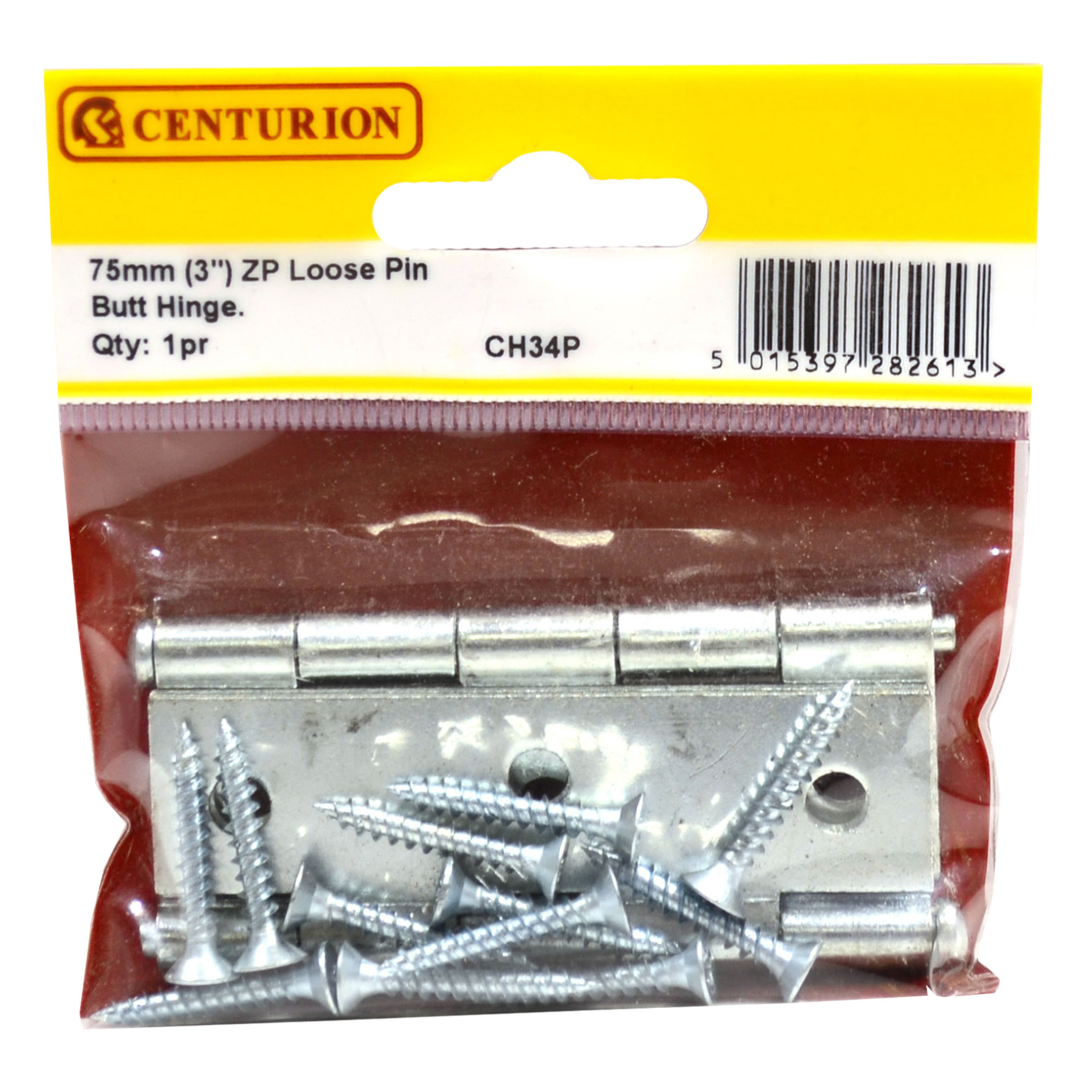 Centurion 75mm Zp Loose Pin Steel Butt Hinges 1 Pair Ch34p 3556