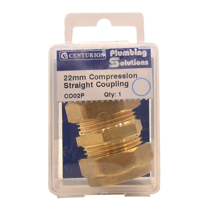 Centurion Brass Compression Straight Coupling, 22mm