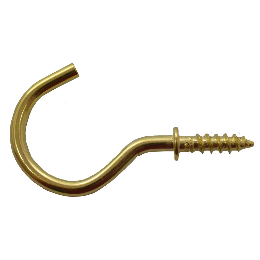 Centurion - Shouldered Cup Hooks, 32mm, Brassed, HE28P