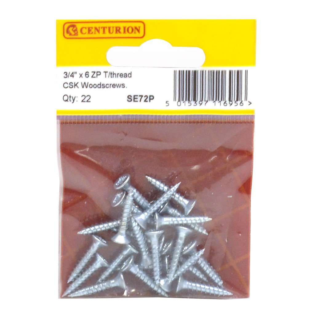 Centurion 3 4 X 6 Zp Cross Recessed Hardened Twin Thread Woodscrews